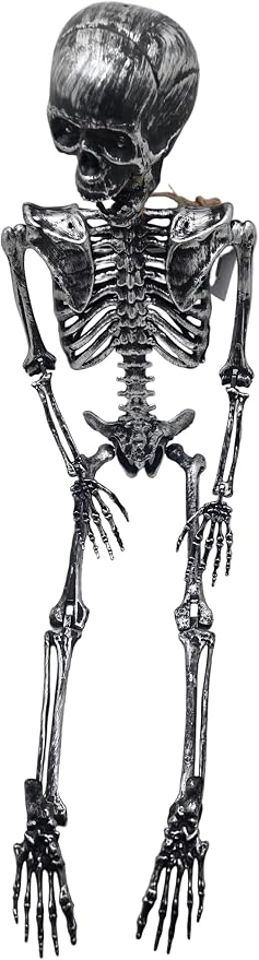 Light-Up Eyes & Sound Silver Plastic Skeleton 36 inch (3 x AAA Batteries are not Included)