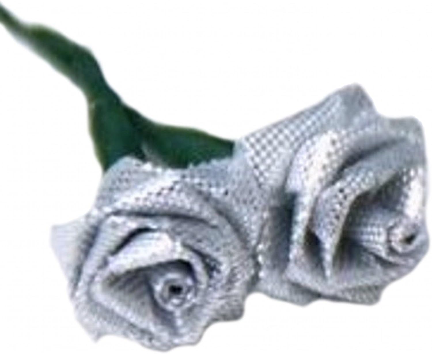Party Favors Plus Silver Silk Mini Wrap Roses Wedding Flower Picks 144 Count