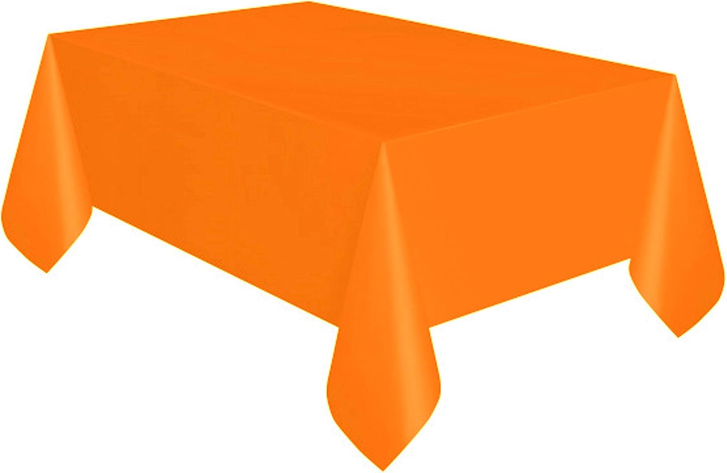Party Favors Plus Orange Plastic Tablecloth 54x108 Inch with Table Skirt 2 Piece Set