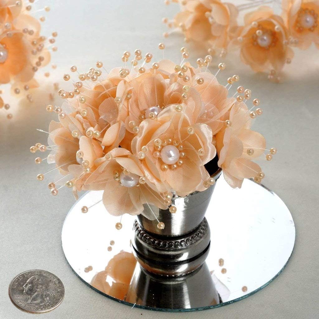 Party Favors Plus Peach Satin Organza Flowers 72 Count