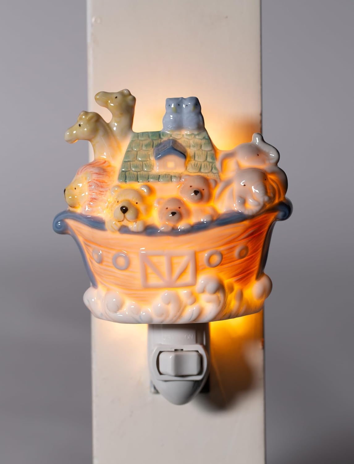 Cosmos Gifts Fine Porcelain Noah's Ark Plug-In Night Light 5-1/2" H