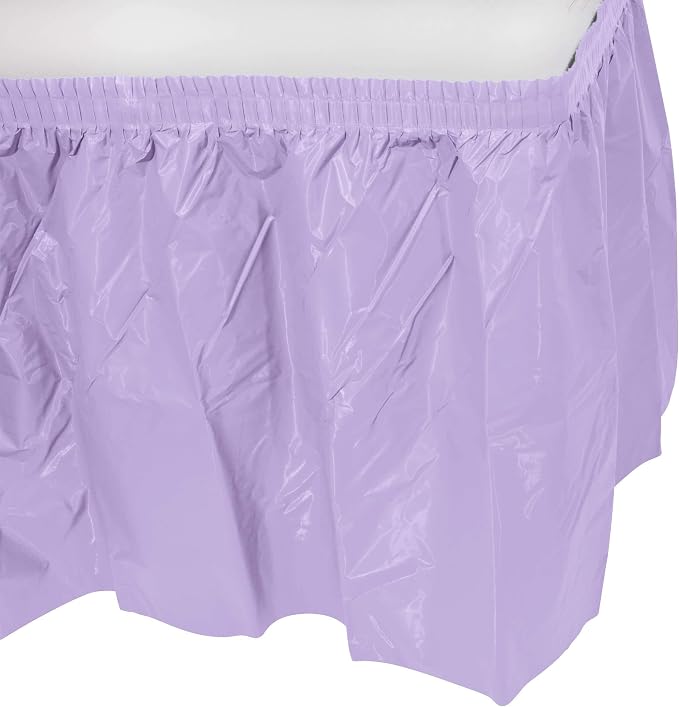 Party Favors Plus Lavender Plastic Table Skirts 29 in x 13 Ft
