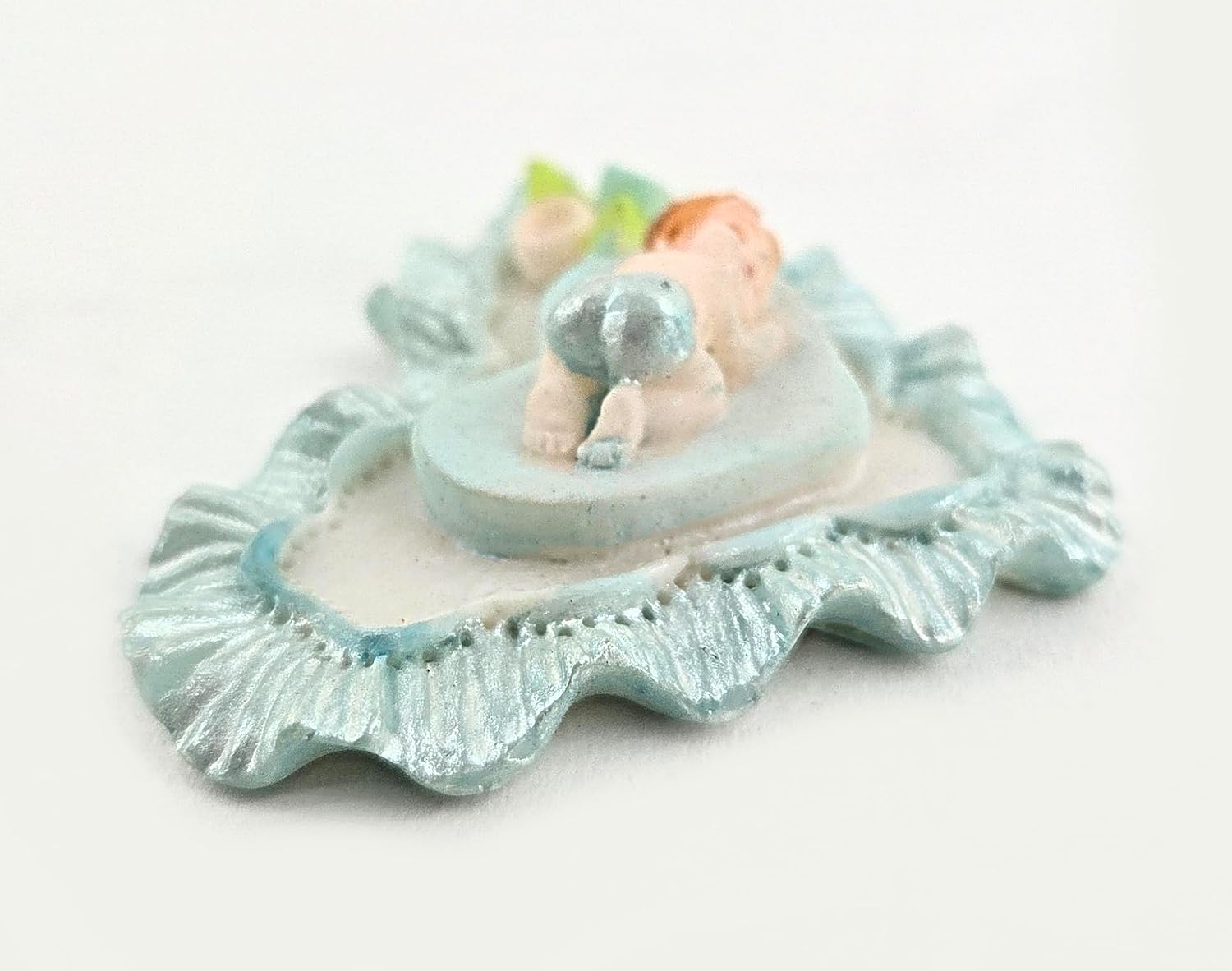 Party Favors Plus Cold Porcelain Sleeping Baby Capia Favors Blue Heart 10 Count