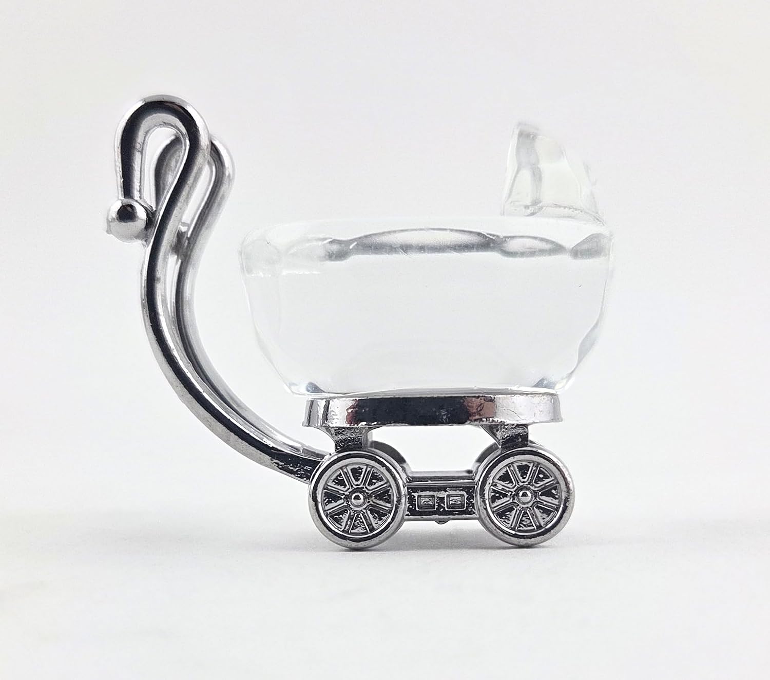 Party Favors Plus Crystal Stroller Baby Shower Favor Clear Silver 1.5 Inch 1 Count