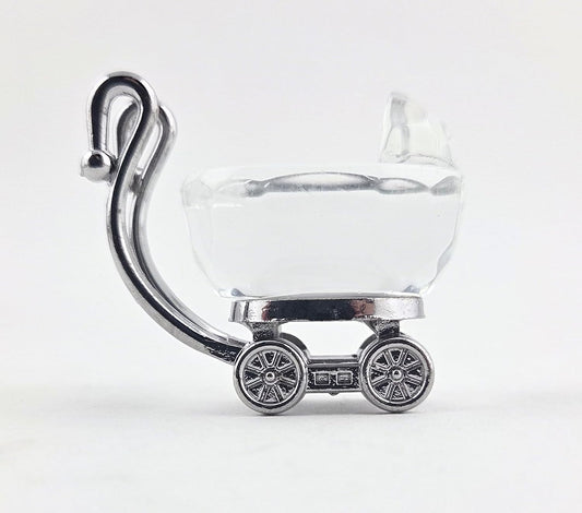 Party Favors Plus Crystal Stroller Baby Shower Favor Clear Silver 1.5 Inch 1 Count