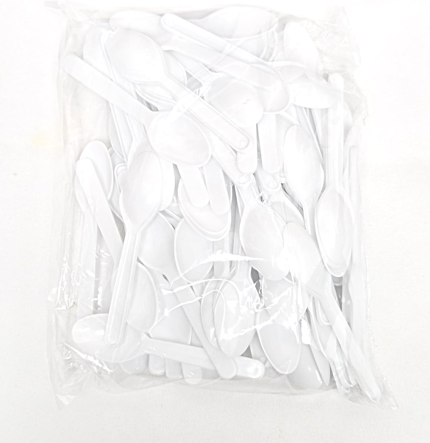 Party Favors Plus White Plastic Mini Spoons 3.25 Inch 100 Count