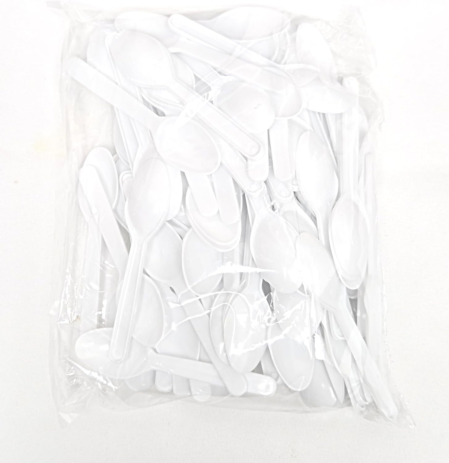 Party Favors Plus White Plastic Mini Spoons 3.25 Inch 100 Count