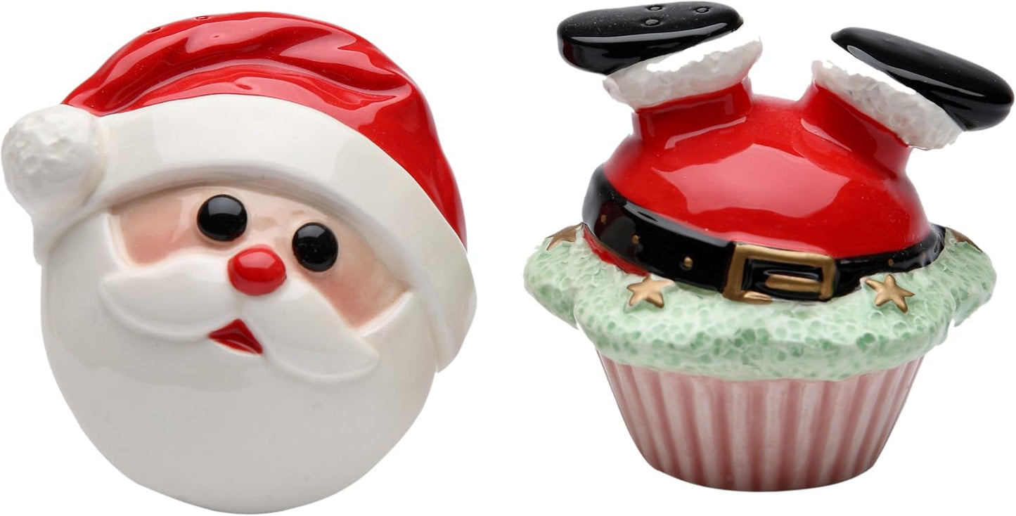 Appletree Design Santa Salt and Pepper Shaker Set Porcelain 2-7/8" H