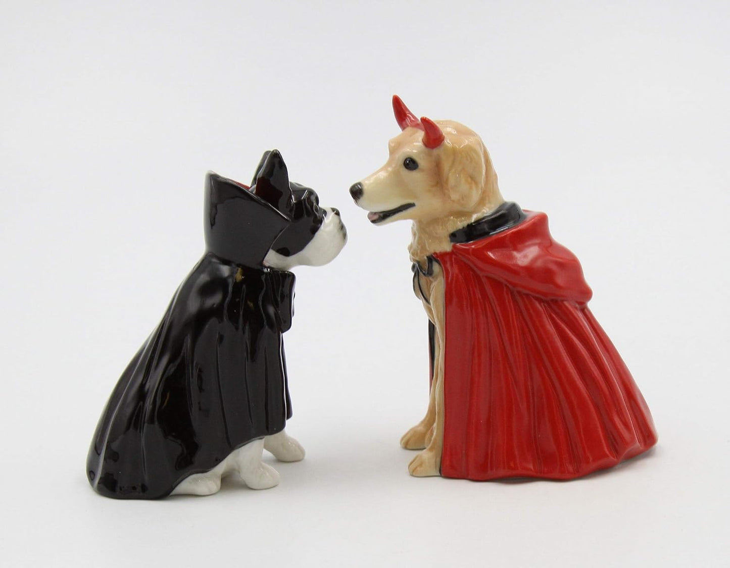 Cosmos Gifts Fine Porcelain Halloween Vampire Dracula Dog Salt and Pepper Shakers Set 3-3/8" H