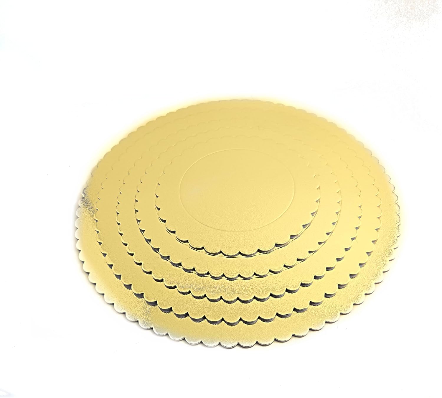 Party Favors Plus Round Cake Board Gold Scalloped 10 Inch 10 Count