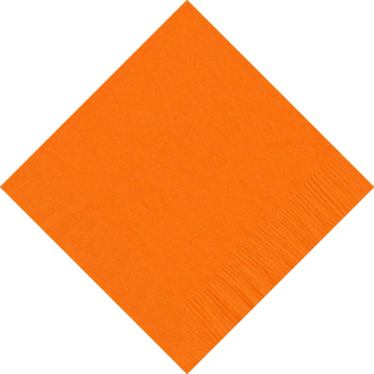 Party Favors Plus Beverage Cocktail Napkins Tangerine Orange 600 Count