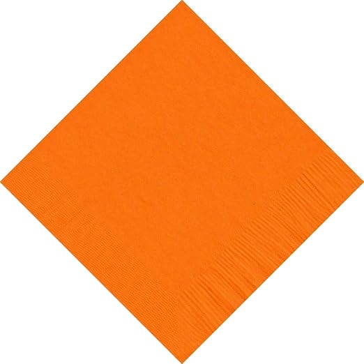 Party Favors Plus Beverage Cocktail Napkins Tangerine Orange 600 Count
