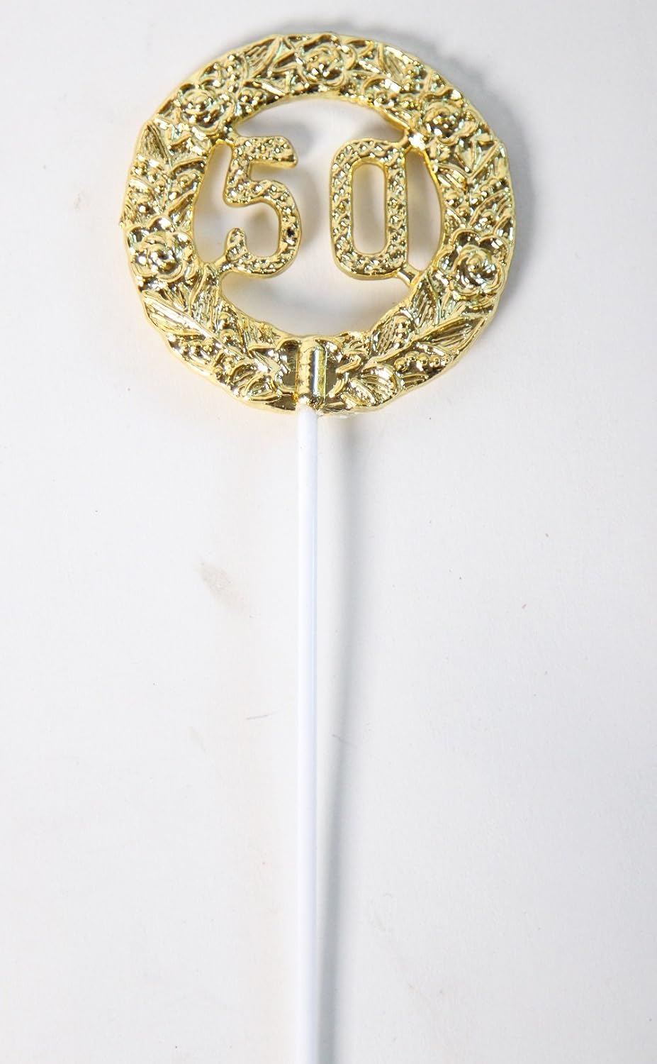 Party Favors Plus Gold 50th Anniversary Plastic Round Picks 3 Inch 12 Count