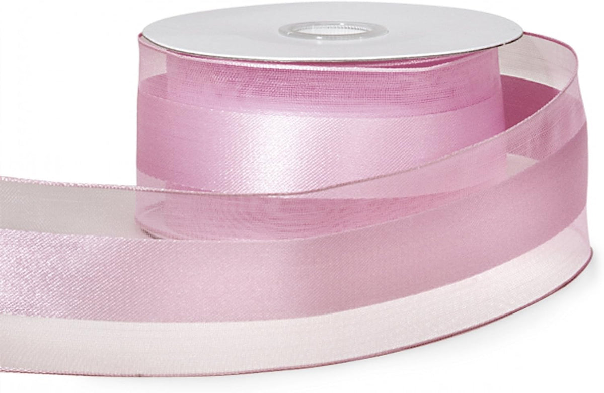 Party Favors Plus Light Pink Organza and Satin Ribbon 1.5in 25 Yards