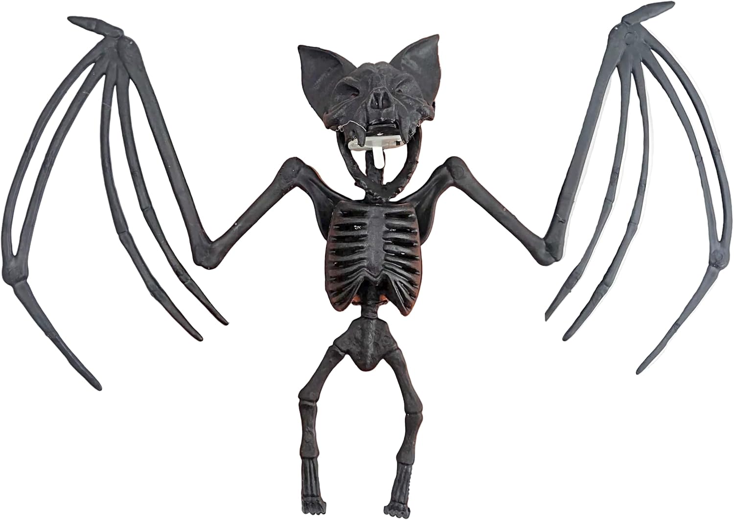 Halloween Bat Skeleton Set of 2 with Light-Up Eyes, 10H x 15.75W in. Assortment of Natural and Black