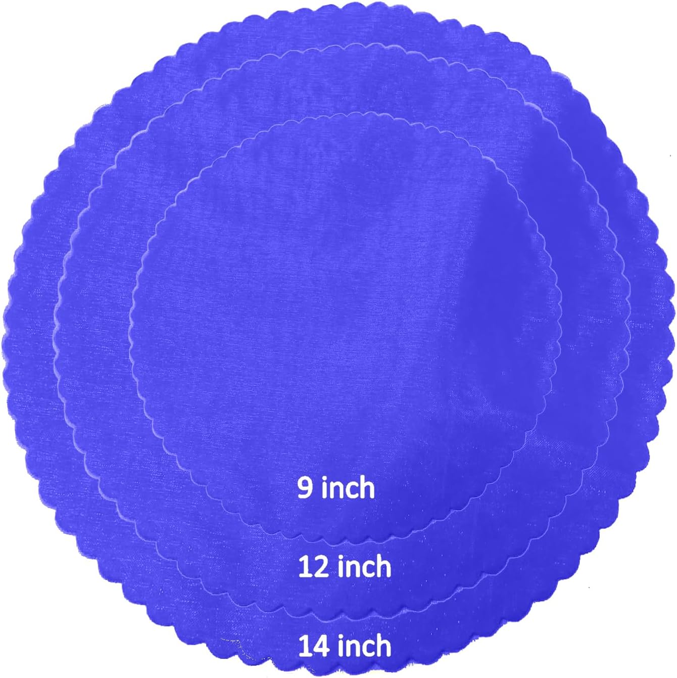 Party Favors Plus Royal Blue Organza Scalloped Circles 12in 25 Count