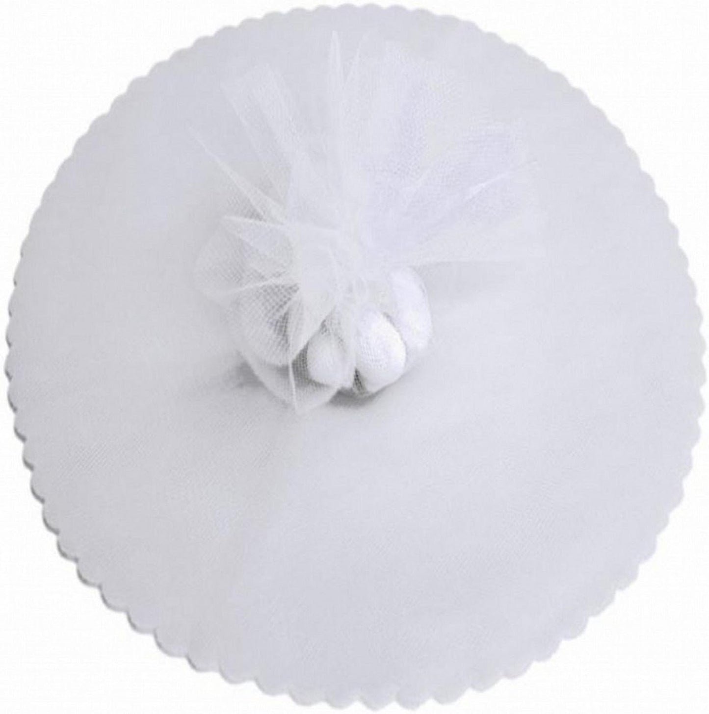 Party Favors Plus White Straight Edge Tulle Circles 9 Inch 100 Count