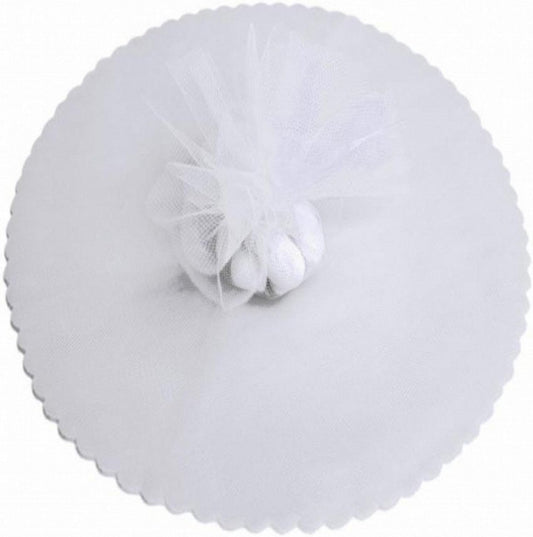 Party Favors Plus White Straight Edge Tulle Circles 9 Inch 100 Count