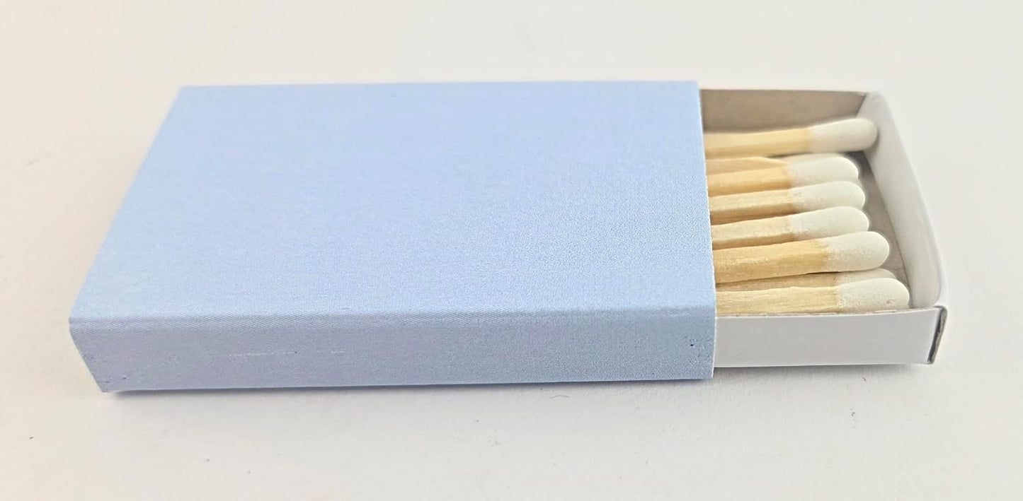 Light Blue Wooden Box Matches White Tip 50 Pack