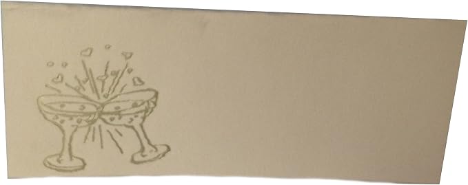 Party Favors Plus Gold Design Ivory Place Cards Tent Style 100 Count