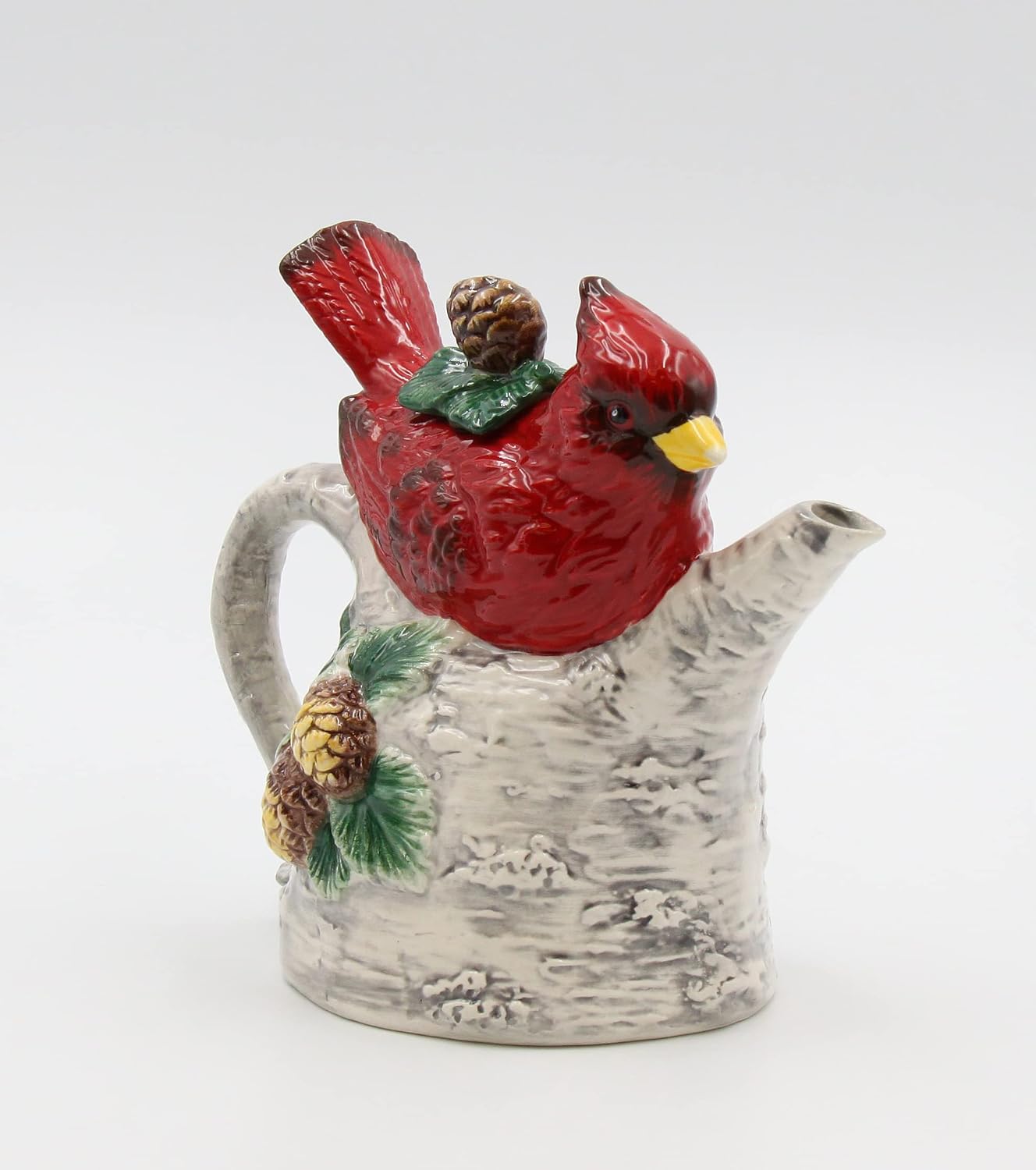 Cosmos Gifts Cardinal on Birch Tree Ceramic Teapot 5-7/8" H