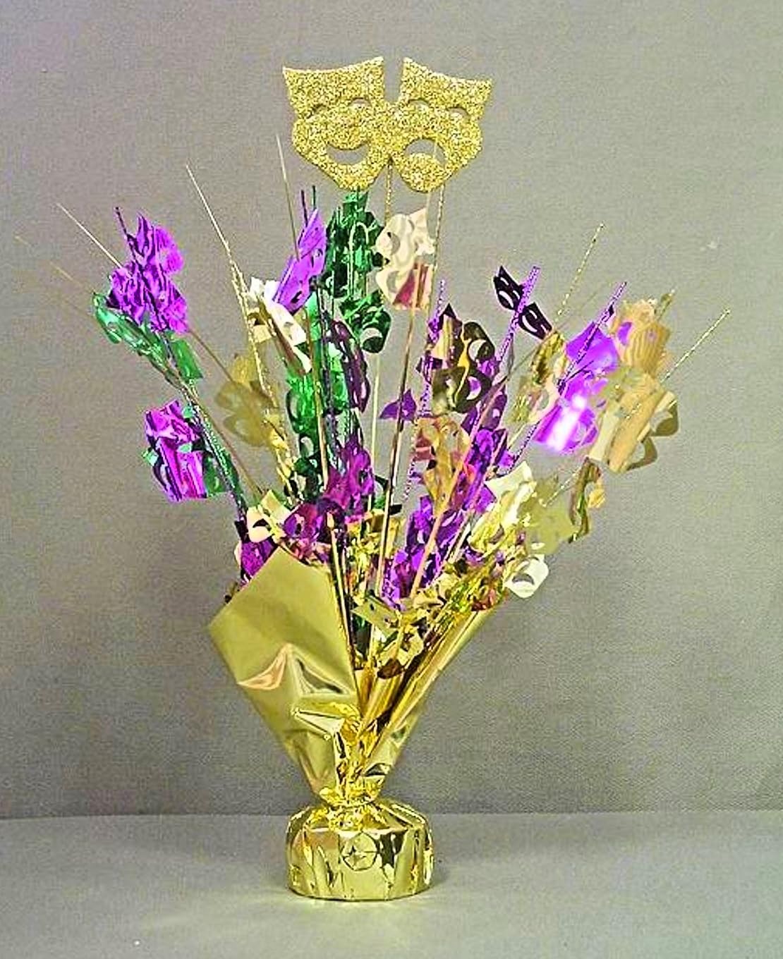Mardi Gras Metallic Centerpiece Balloon Weights, 2 Pieces