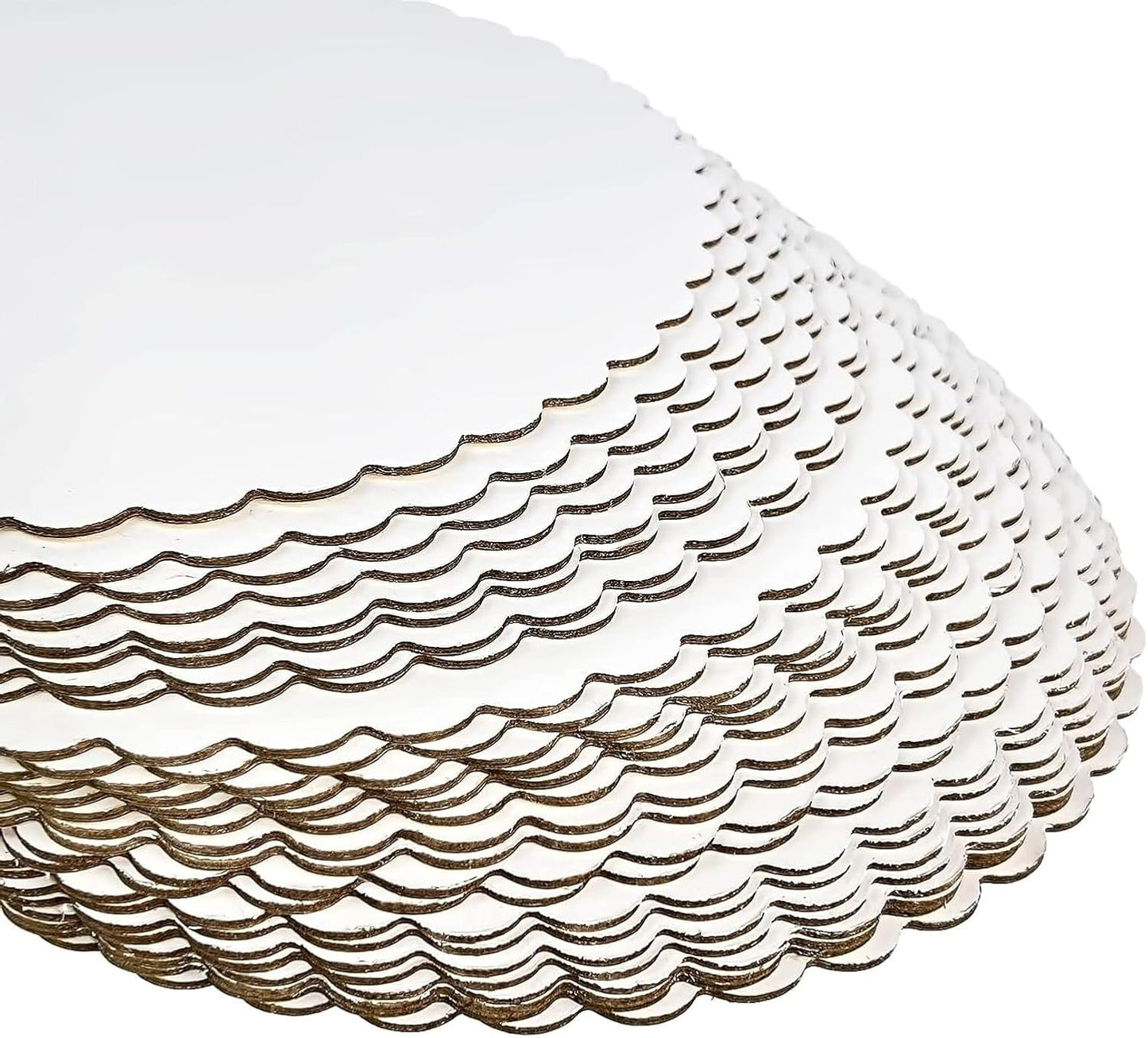 Party Favors Plus Round Cake Boards White Scalloped Cardboard 10 Inch 5 Pack