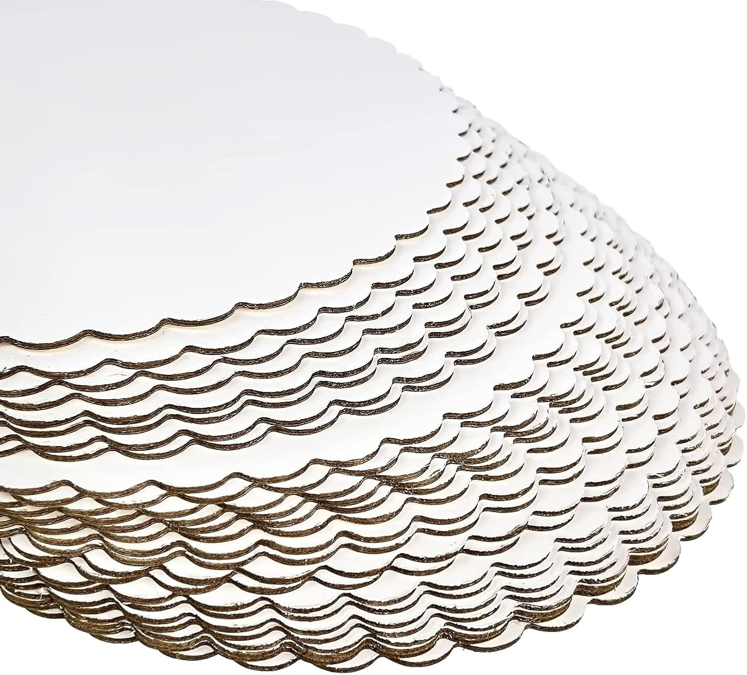Party Favors Plus Round Cake Boards White Scalloped Cardboard 10 Inch 5 Pack