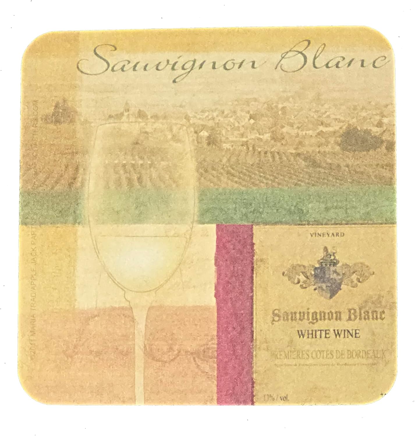 Party Favors Plus Multicolor Paper Wine Grapes Coaster 4 Inch Set of 8