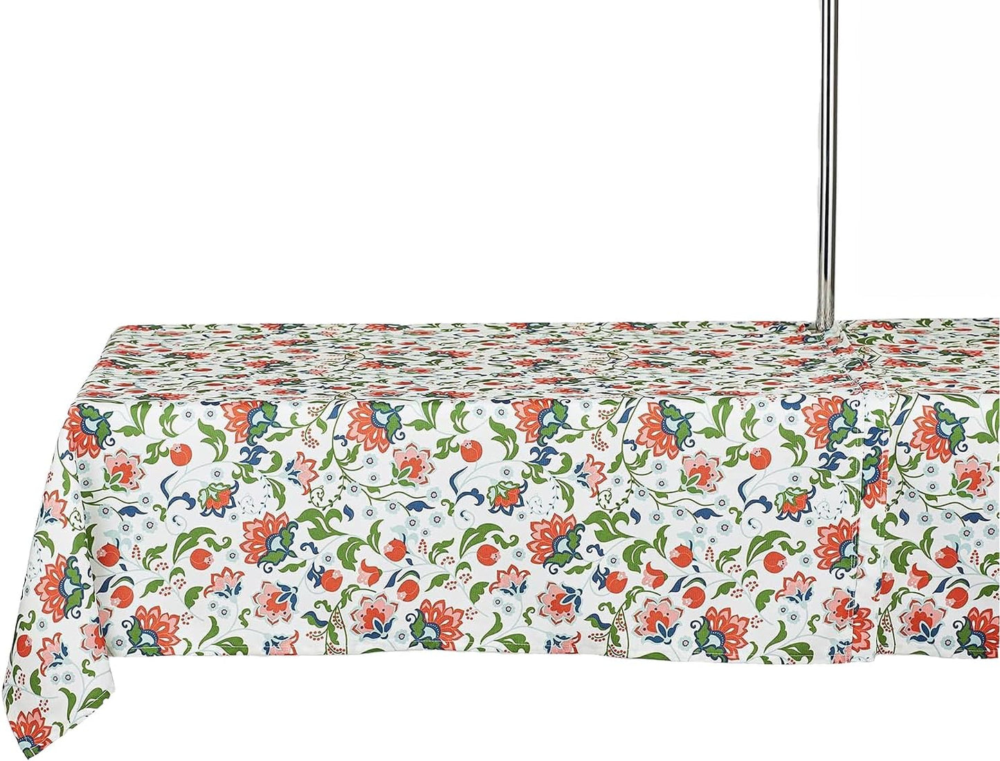 Party Favors Plus Garden Floral Outdoor Tablecloth with Zipper 60 x 120 In