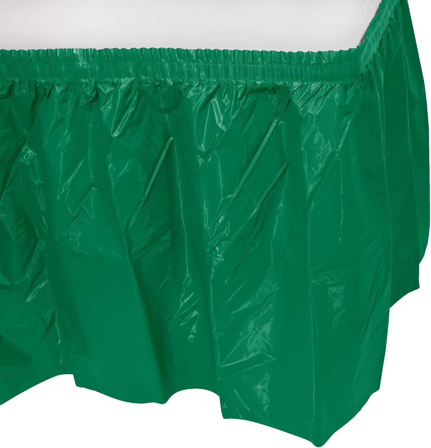 Party Favors Plus Green Plastic Rectangular Tablecloth With Matching Table Skirt 54x108 Inches 29 Inch Drop 2 Count
