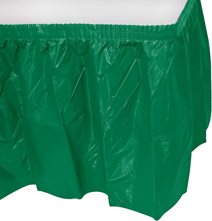 Party Favors Plus Kelly Green Plastic Table Skirts 29 in x 13 Ft