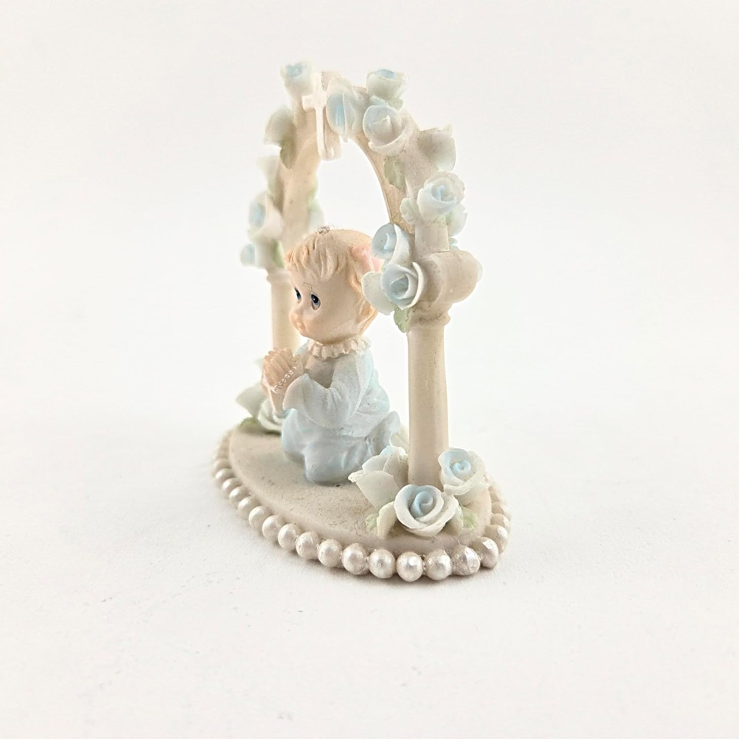 Party Favors Plus Child Praying Under Rose Arch Polyresin Figurine Multicolor 3.5 Inch