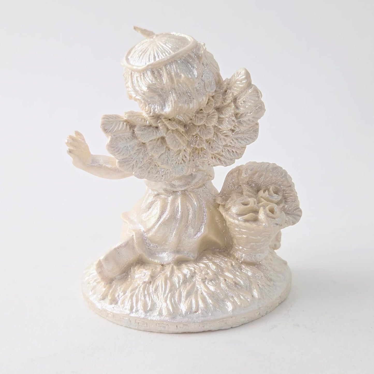 Party Favors Plus Off White Polyresin Angel Holding Dove Figurine 3.5 Inch