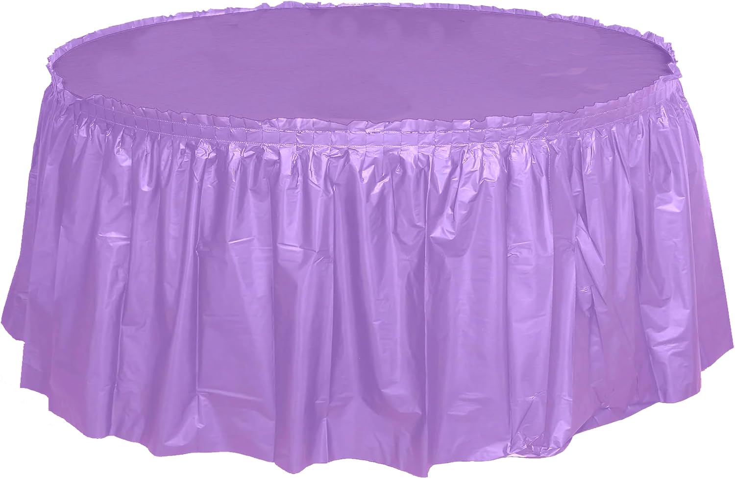 Party Favors Plus Lavender Plastic Tablecloth 84 Inch Round with Table Skirts 3 Piece Set