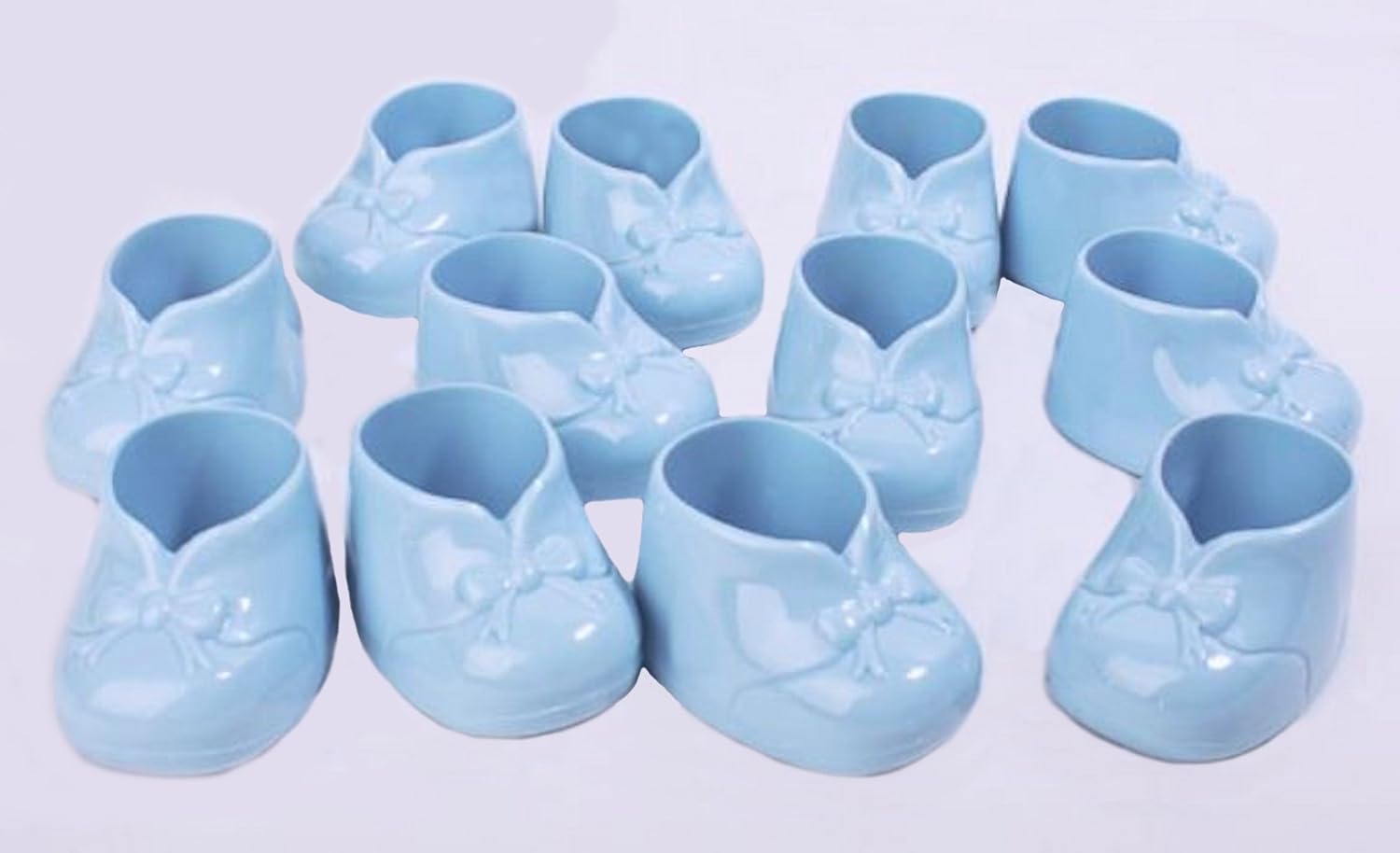 Party Favors Plus Blue Plastic Baby Booties Candy Holders 2.25 Inches 12 Count