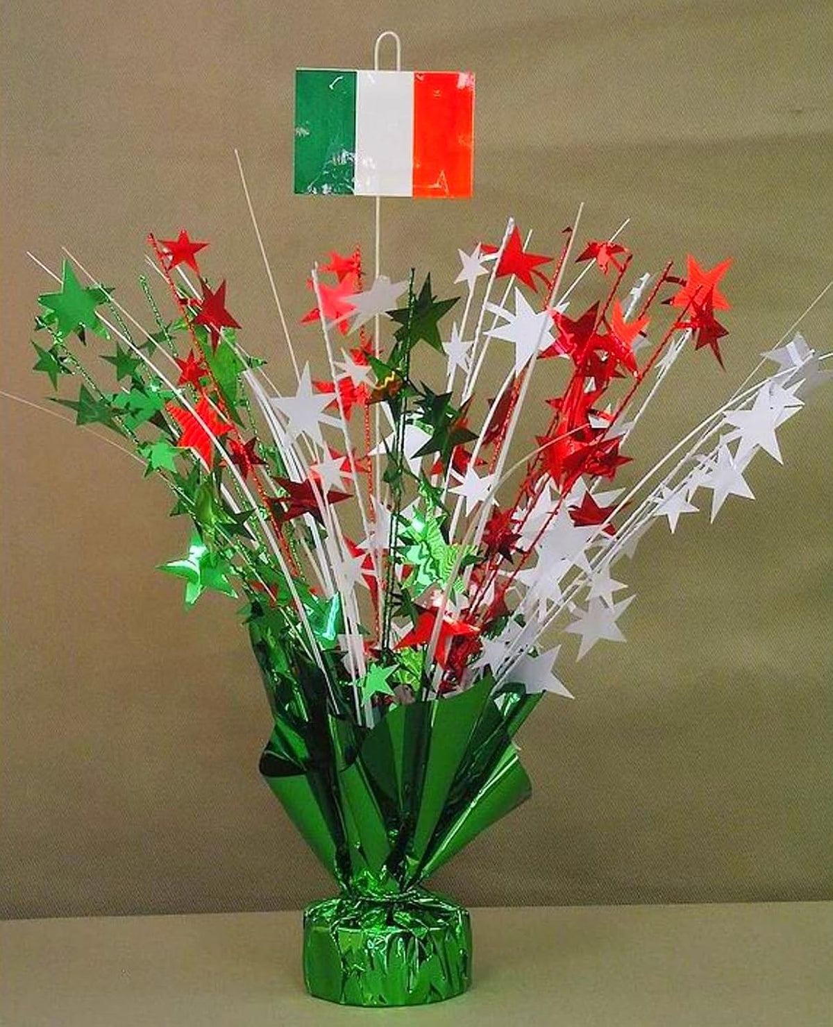 Italian Flag Star Balloon Weight Centerpieces, 2 Pieces