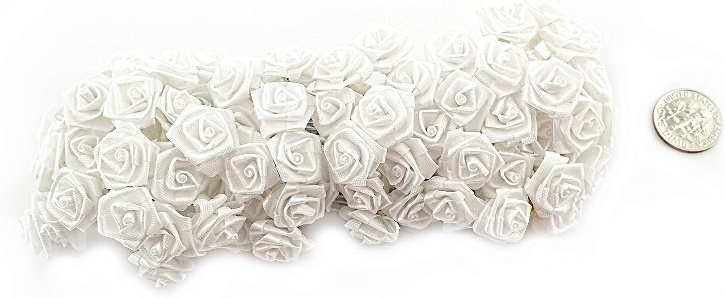 Party Favors Plus White Mini Wrap Rose Wedding Flower Pick 144 Count