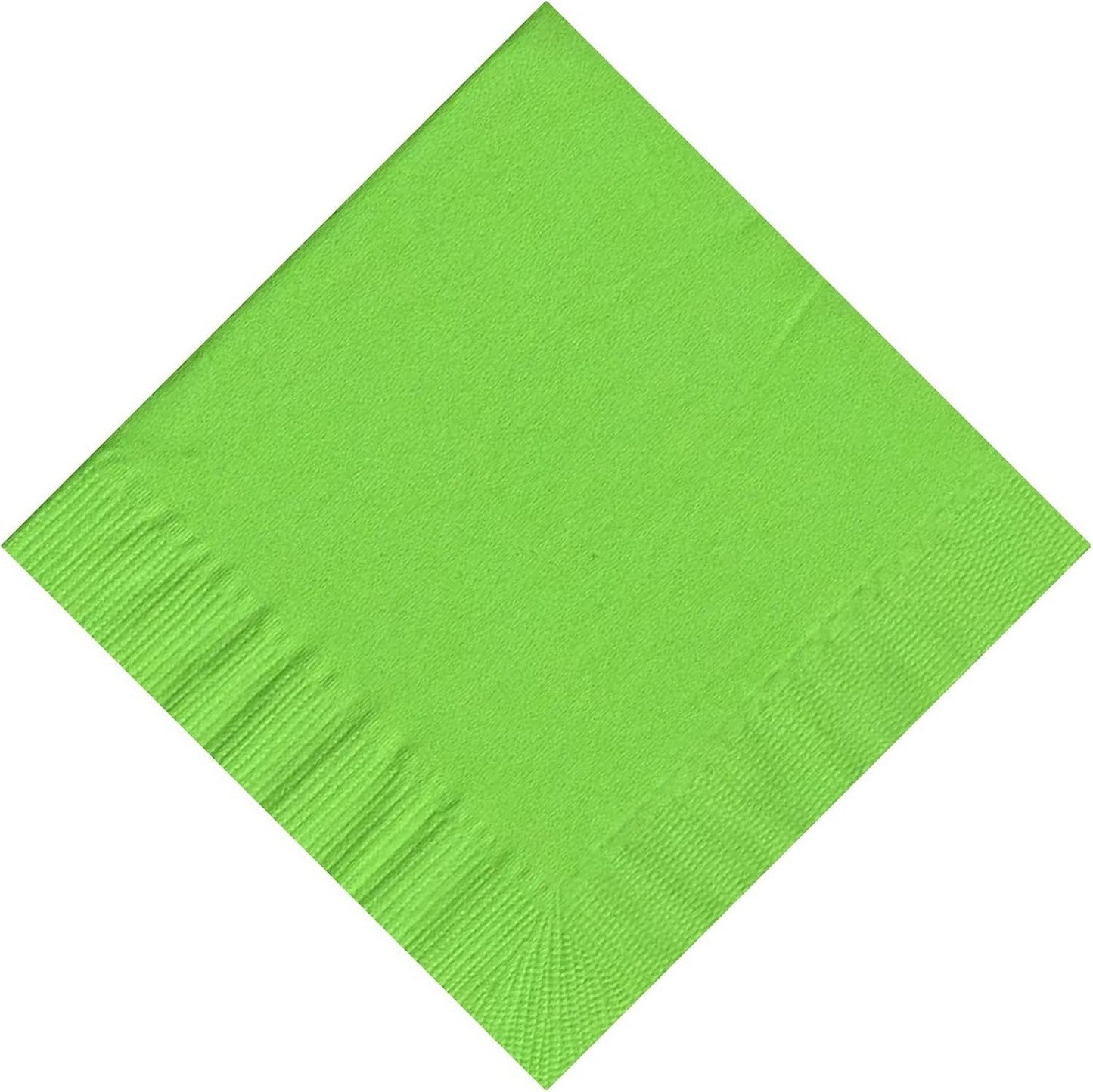 Party Favors Plus Plain Solid Color Beverage Cocktail Napkins Citrus Green 50 Count