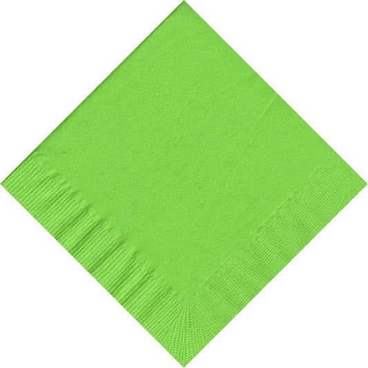 Party Favors Plus Plain Solid Color Beverage Cocktail Napkins Citrus Green 50 Count