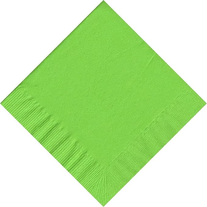 Party Favors Plus Plain Solid Color Beverage Cocktail Napkins Citrus Green 50 Count