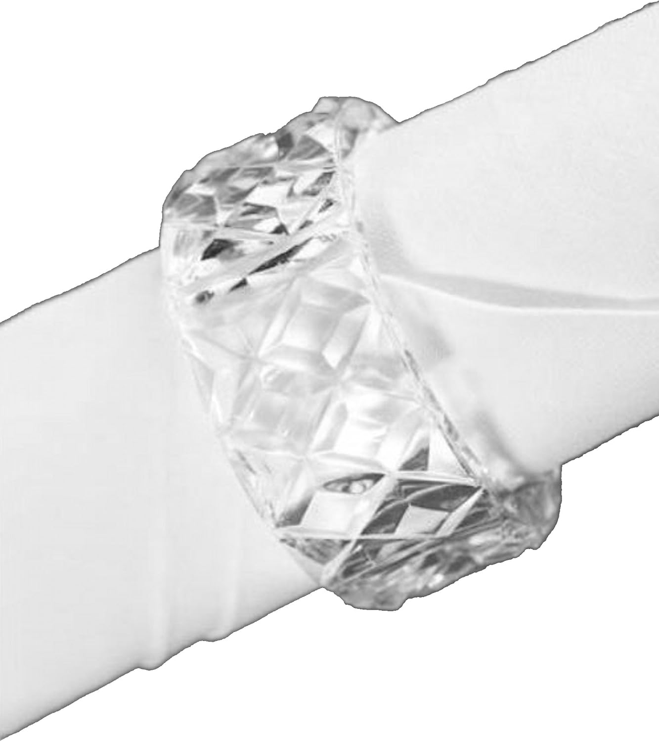 Party Favors Plus Crystal Cut Plastic Napkin Rings 2 Inches 12 Count