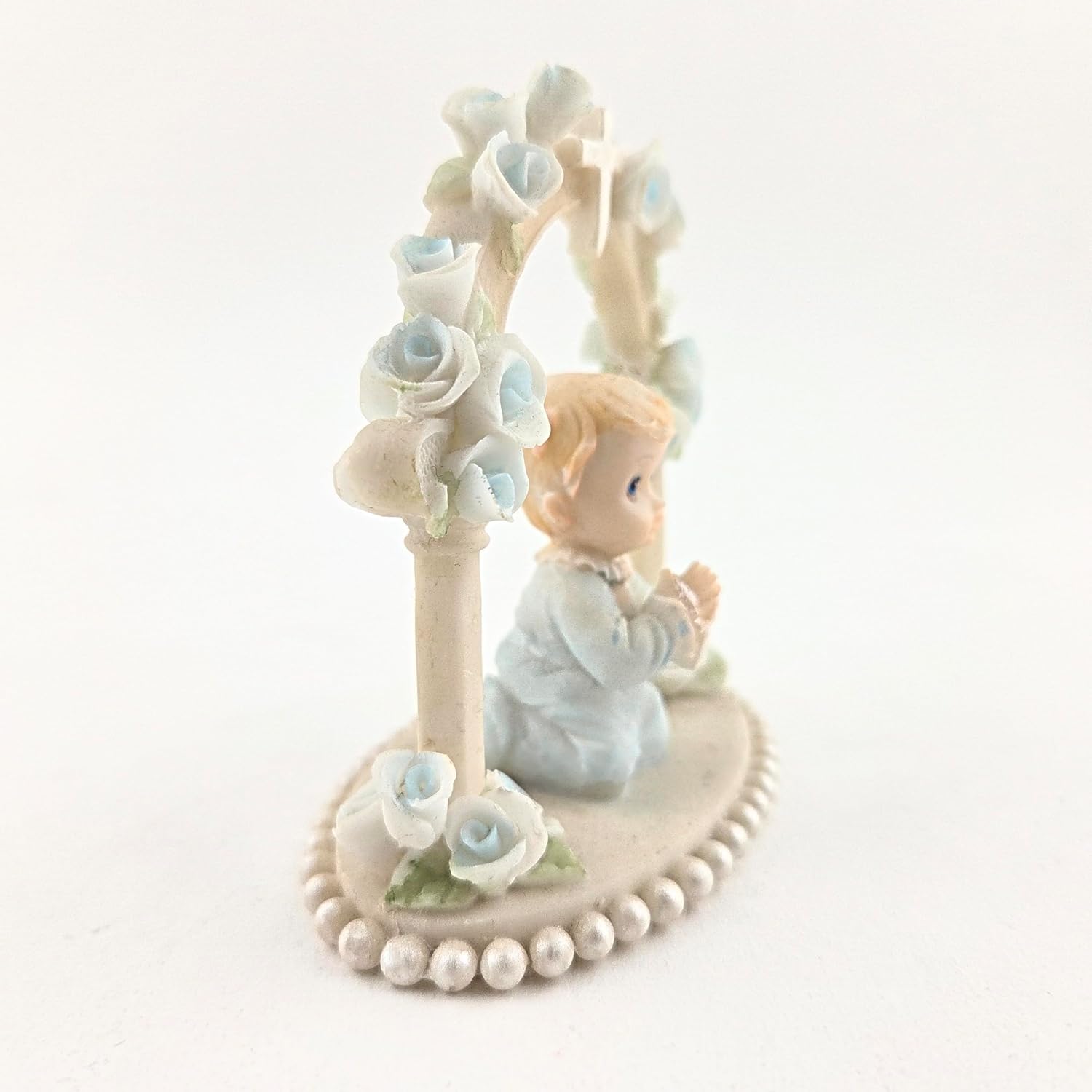 Party Favors Plus Child Praying Under Rose Arch Polyresin Figurine Multicolor 3.5 Inch