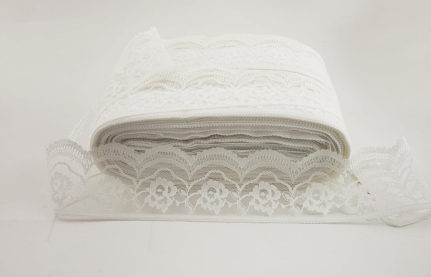 Party Favors Plus White Floral Lace Trim Ribbon 2.5in 10 Yards