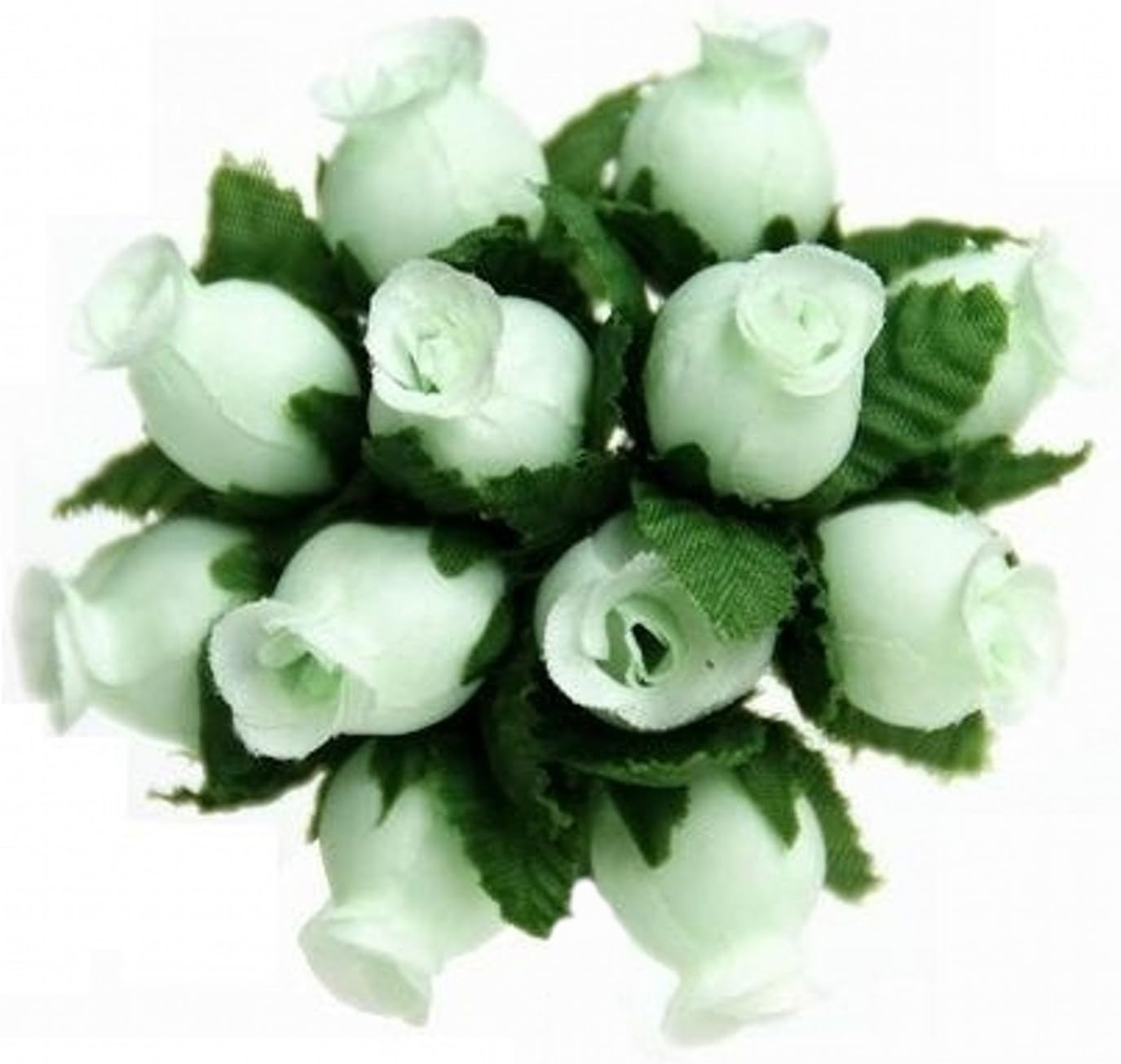 144 Miniature Poly Rose Silk Favor Flower Pick Wedding Shower - Mint Green | Wedding Shower
