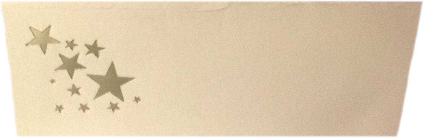 Party Favors Plus Gold Stars Tent Style Ivory Place Cards 100 Count