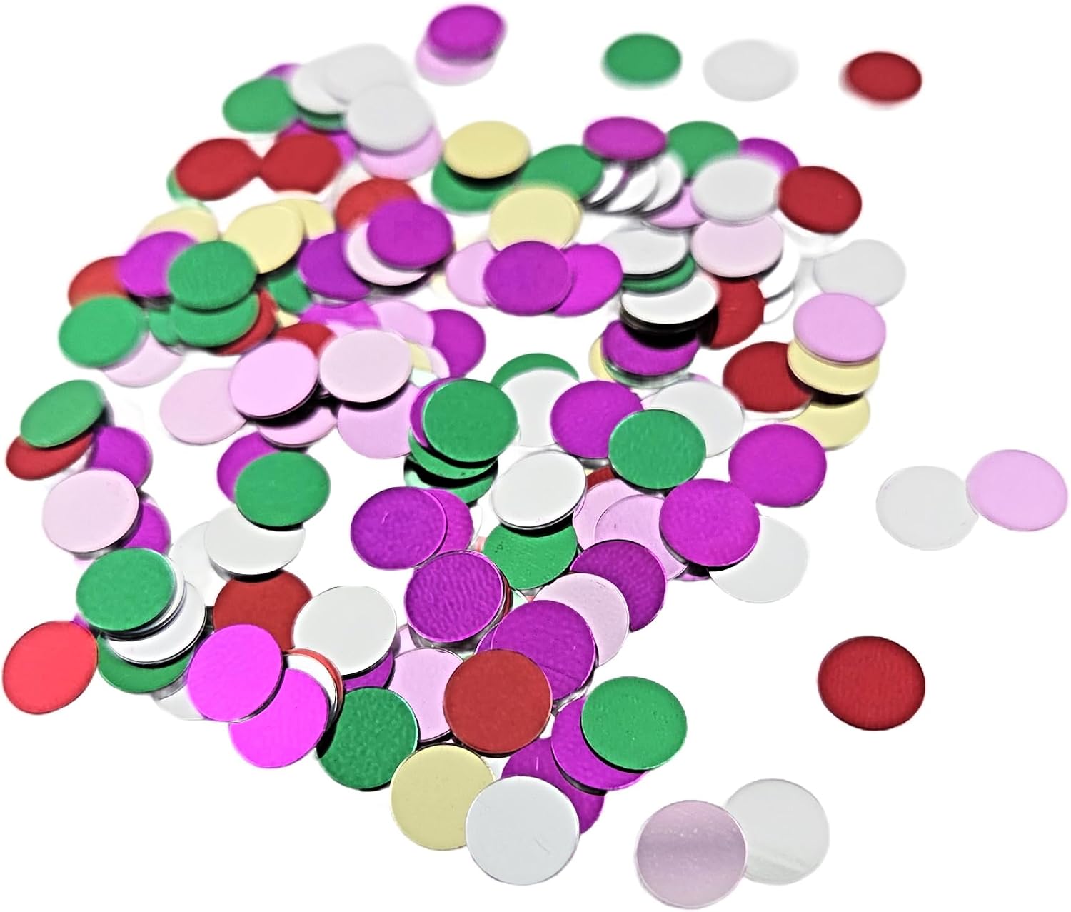 Party Favors Plus Metallic Foil Round Dot Confetti Multicolor 0.25 Inch 0.5 oz
