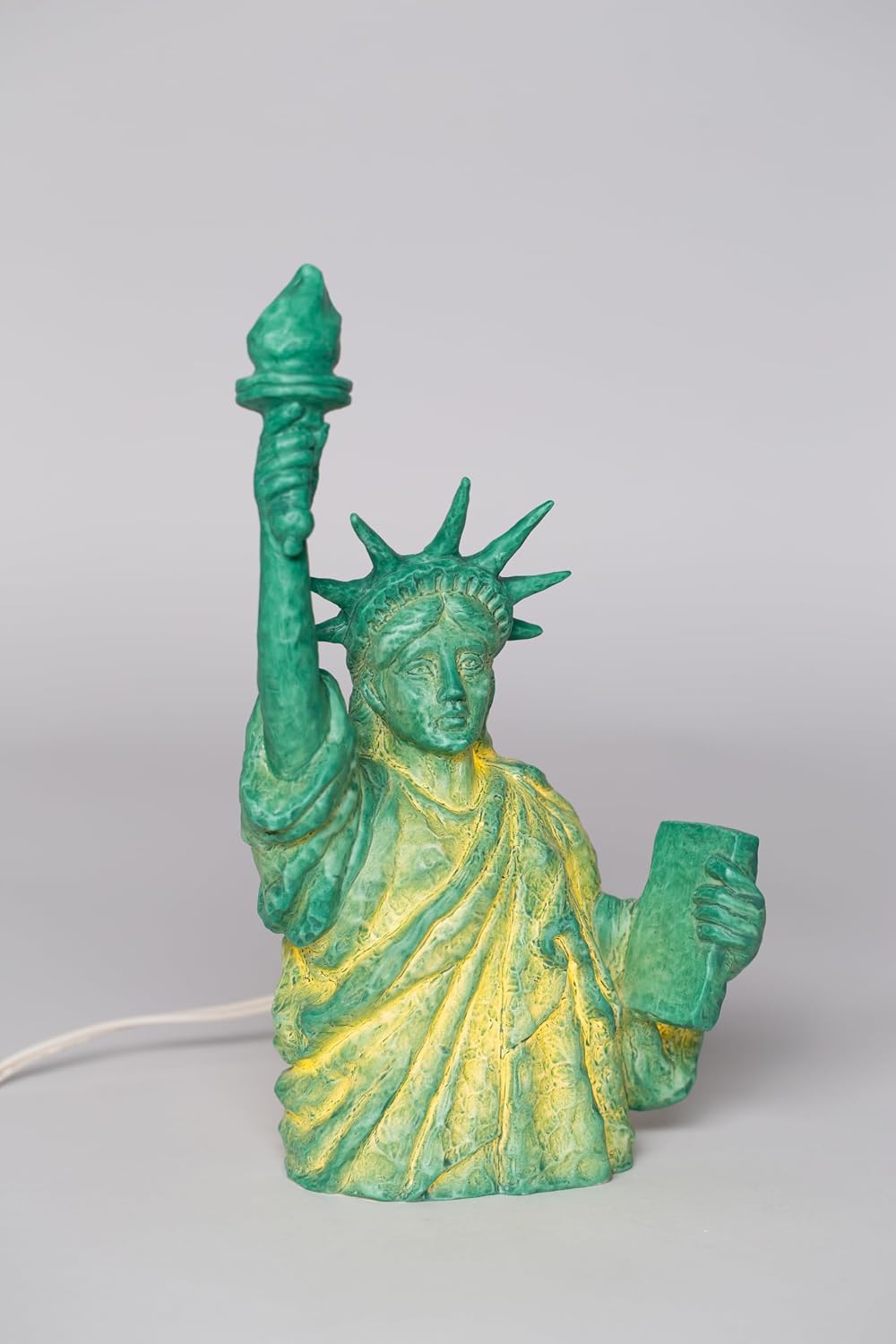 Cosmos Gifts Fine Porcelain Statue of Liberty Night Light Figurine 10-7/8" H Green