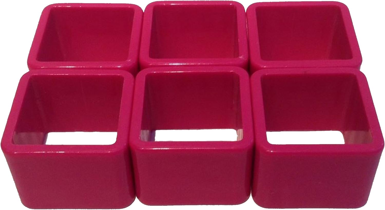 Party Favors Plus Pink Square Plastic Napkin Rings 6 Count