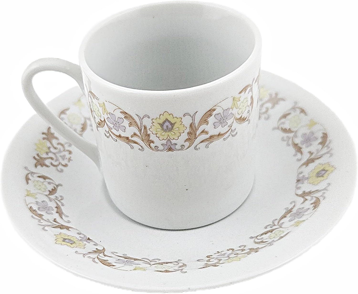 Party Favors Plus Fine Porcelain Coffee Cup and Saucer Set 12 Piece White Floral